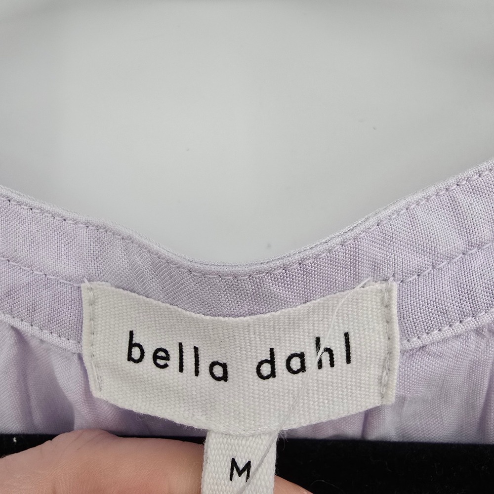 Bella Dahl Lavender Tencel Lyocell Split V-Neck Embroidered Top Womens Medium - Picture 4 of 11